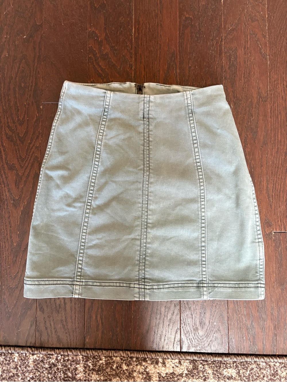 Free People Olive Green Panelled Mini Skirt